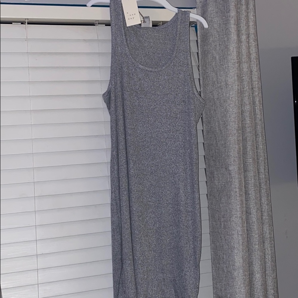mid length gray dress